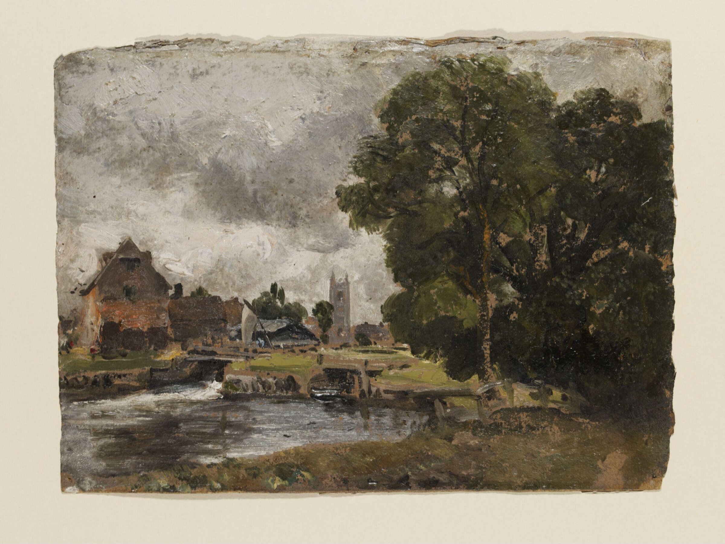 Dedham Lock and Mill, John Constable, ca. 1816