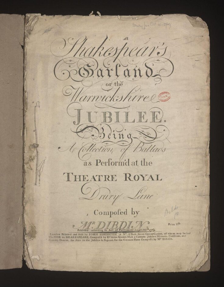 Shakespeare's Garland or the Warwickshire Jubilee image