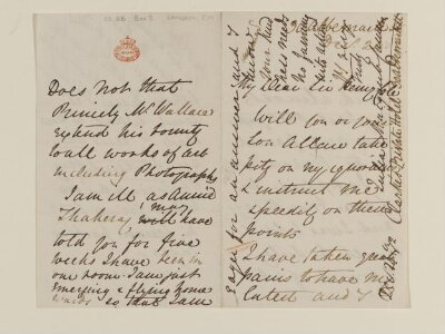 Letter by Julia Margaret Cameron, 24 December 1872, MSL/1934/3537/8/2/1/5.