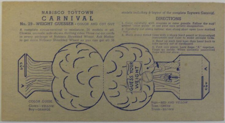 Nabisco Toytown Carnival No. 29 Weight Guesser top image