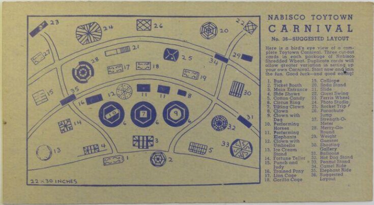 Nabisco Toytown Carnival No. 36 Suggested Layout top image