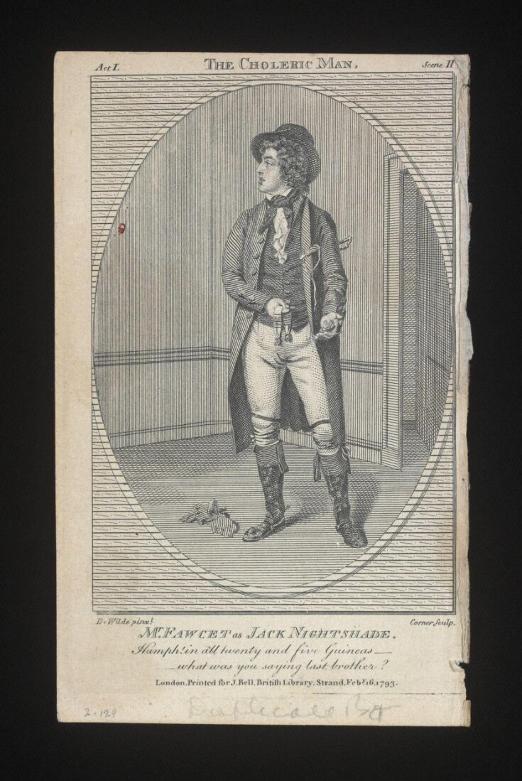 Choleric Man Mr. Fawcett as Jack Nightshade in The Choleric Man | Corner, J | De ...