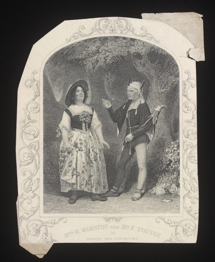 Mrs. H. Marston and Mr F. Younge as Audrey and Touchstone top image