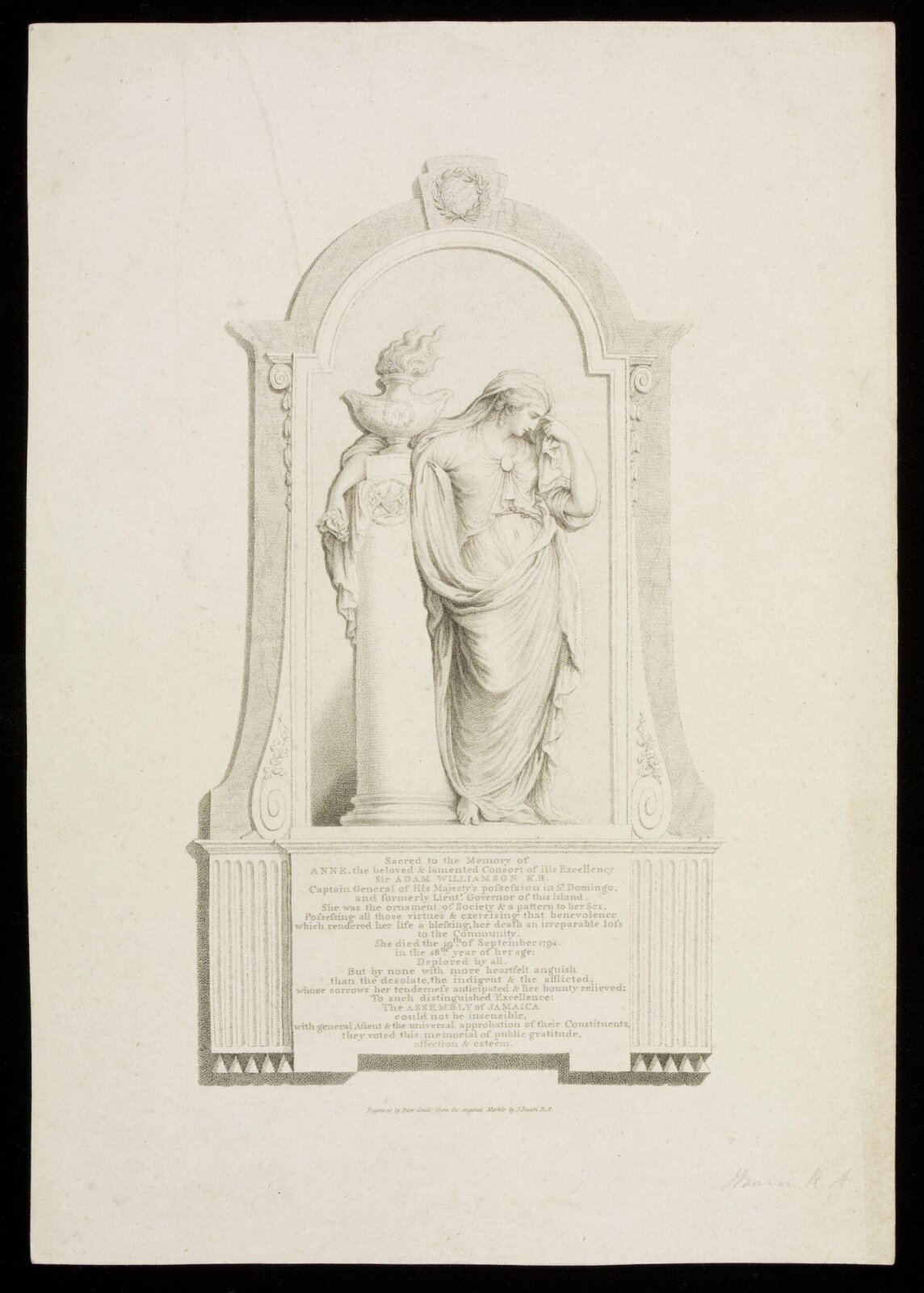Drawing, John Bacon the elder, ca. 1798
