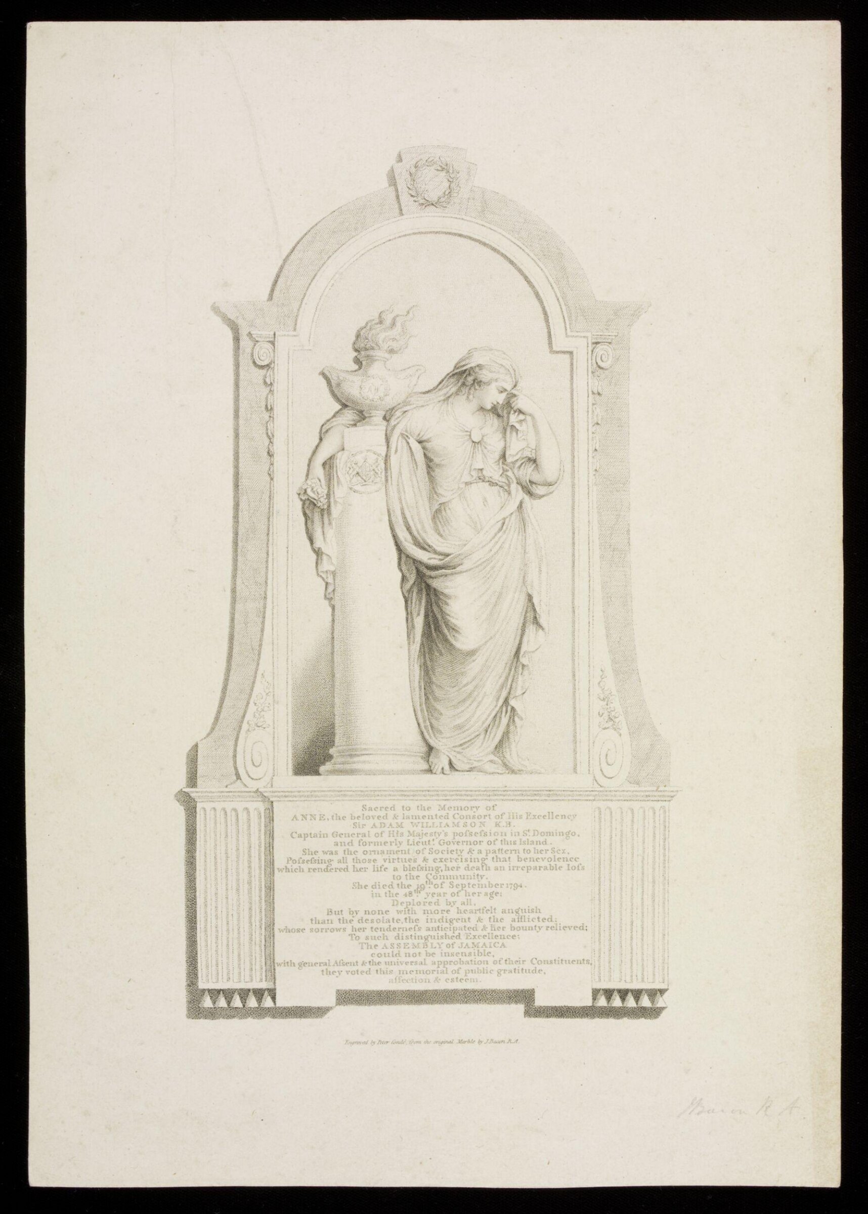 Drawing, John Bacon the elder, ca. 1798