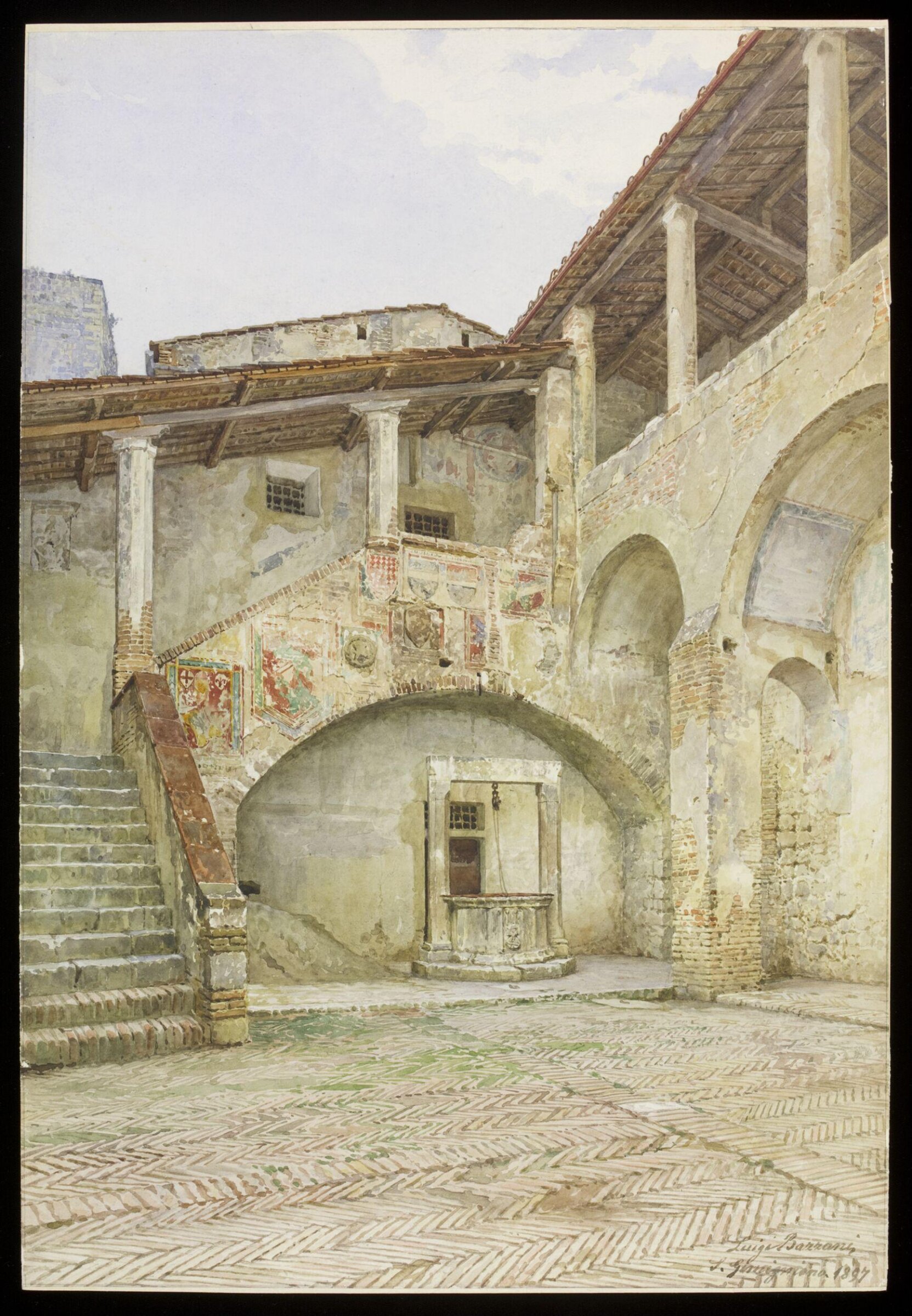 Watercolour, Luigi Bazzani, 1897