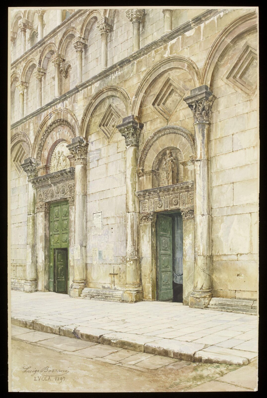 Watercolour, Luigi Bazzani, 1897