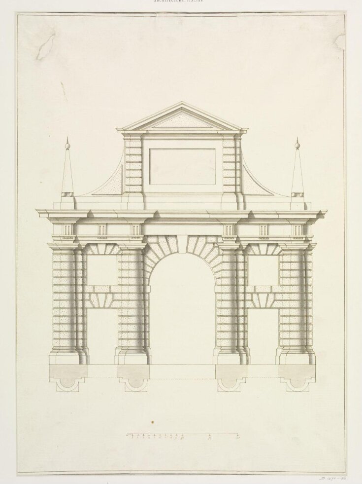 Elevation of the triumphal arch in Campo Marzio, Vicenza top image