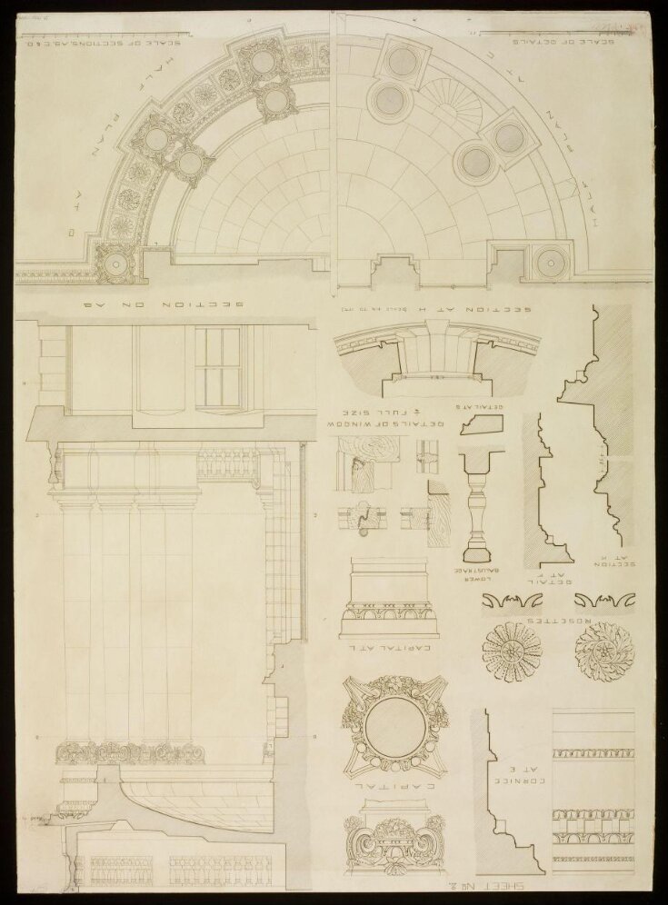 Elevation, plan, section, and details of Grosvenor House top image
