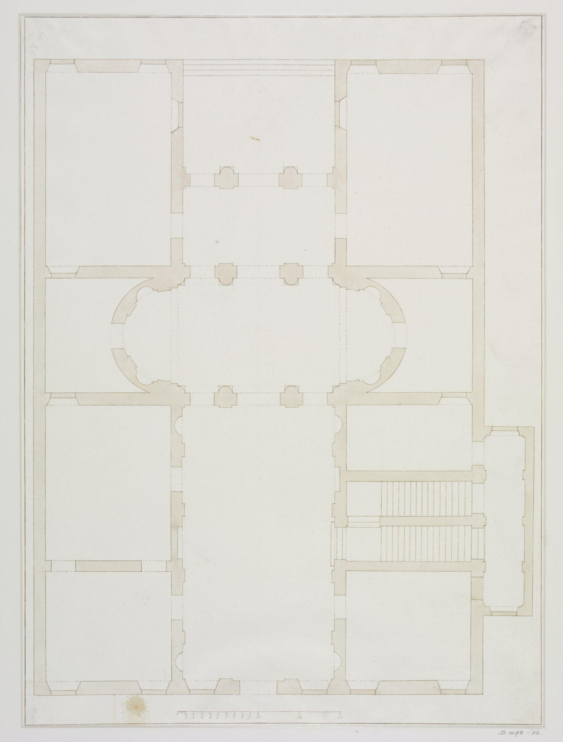 Plan of Palazzo Trevisan in Murano, Venice by Andrea Palladio, Andrea Palladio, mid 18th century
