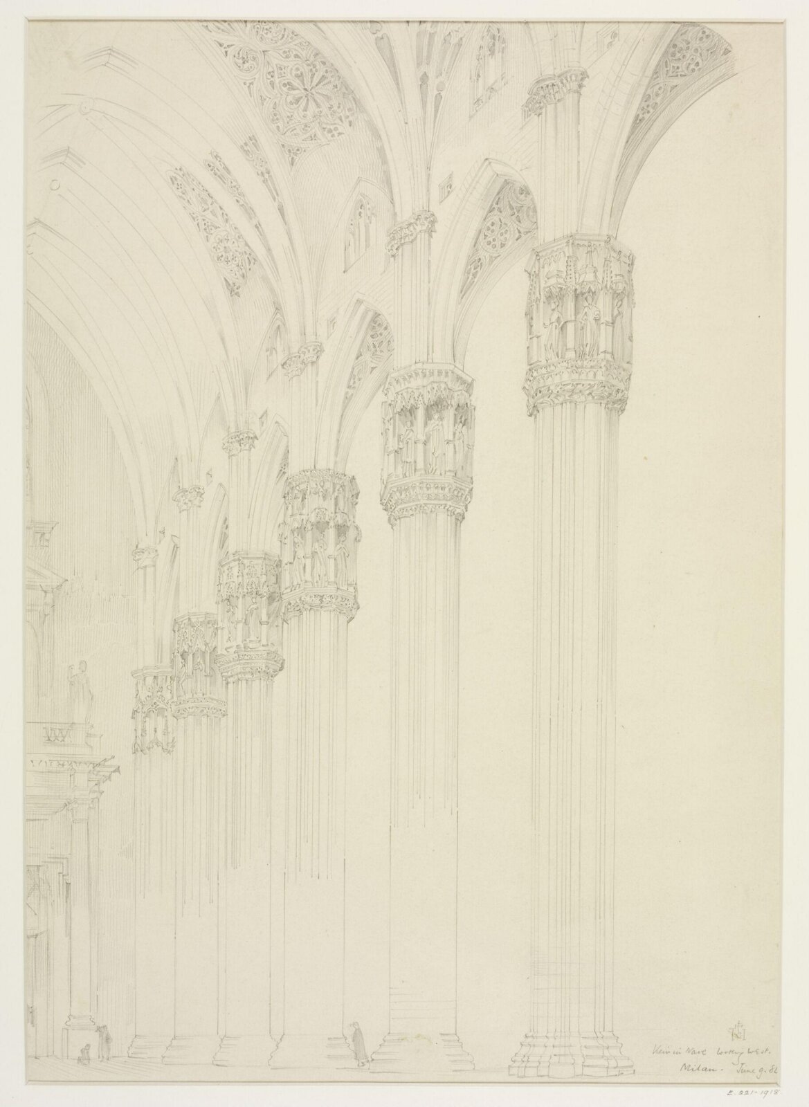 Architectural drawing, Gerald Callcott Horsley, 9th June 1886