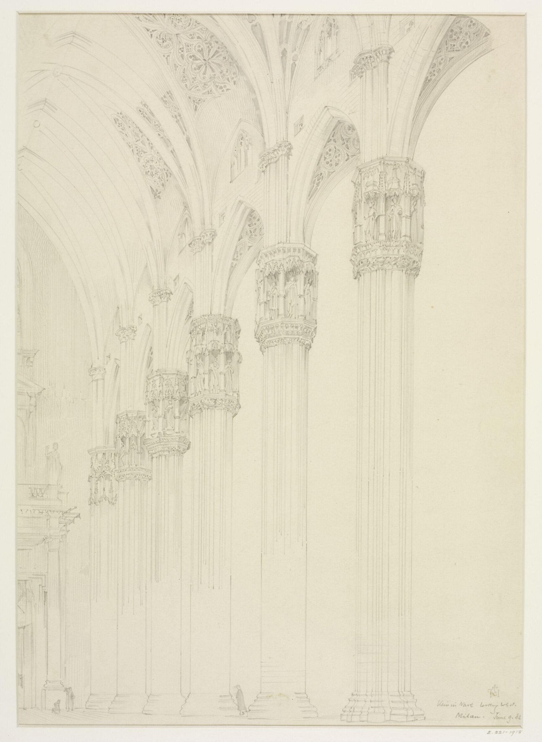 Architectural drawing, Gerald Callcott Horsley, 9th June 1886