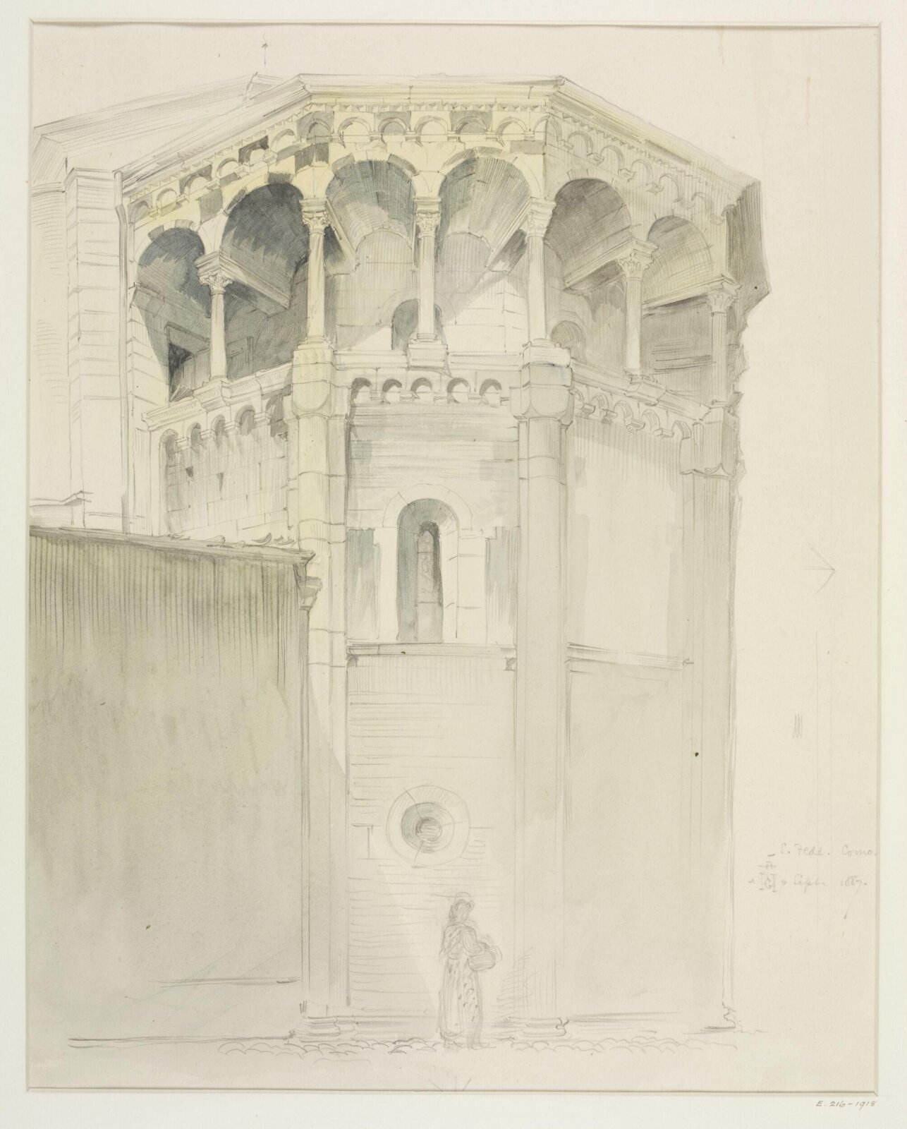 Architectural drawing, Gerald Callcott Horsley, september 1887