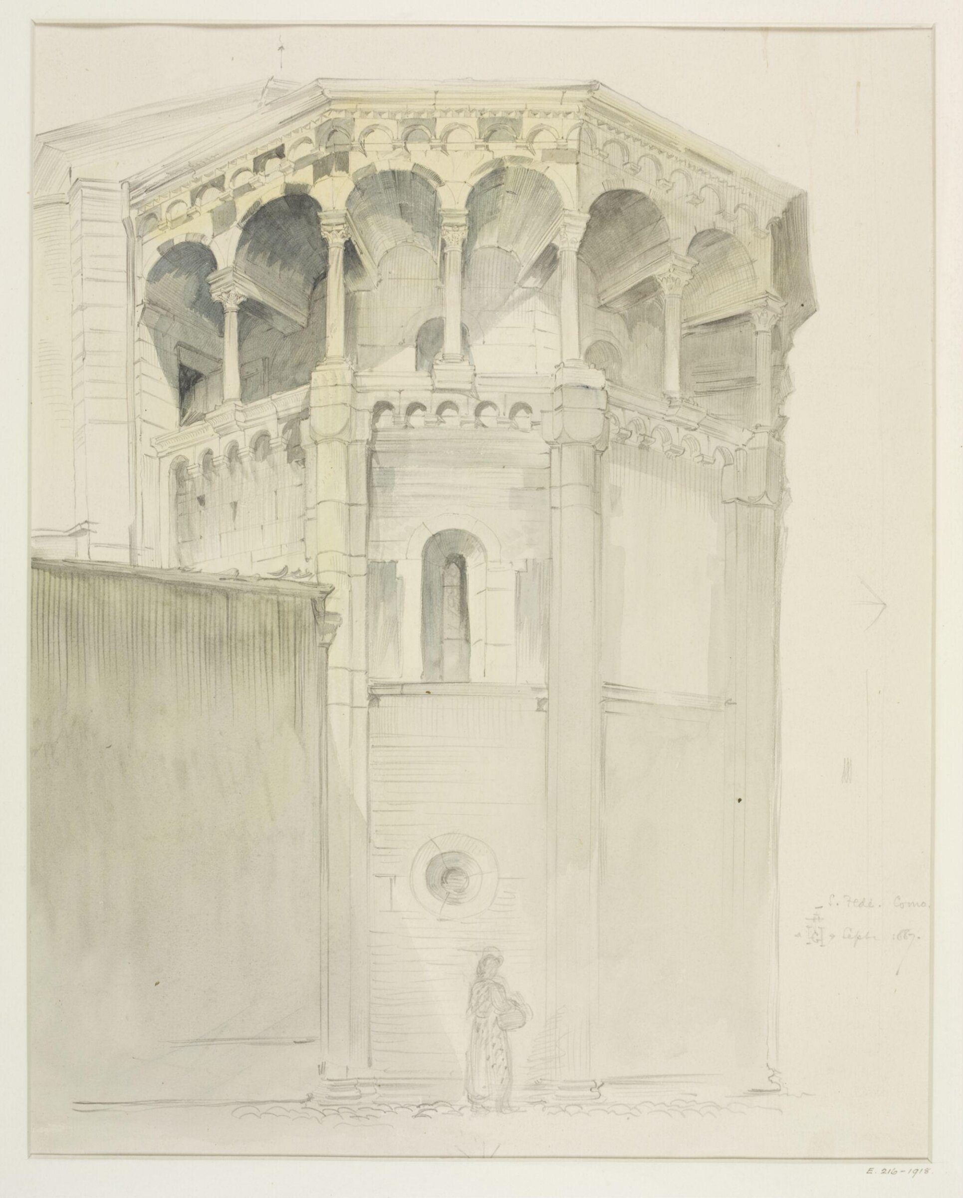 Architectural drawing, Gerald Callcott Horsley, september 1887