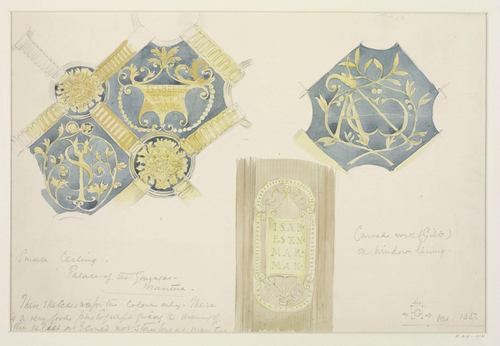 Architectural drawing, Gerald Callcott Horsley, October 1887