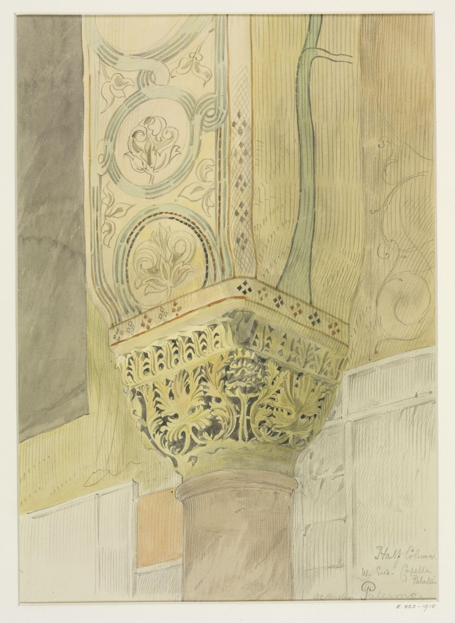 Architectural drawing, Gerald Callcott Horsley, c. 1887