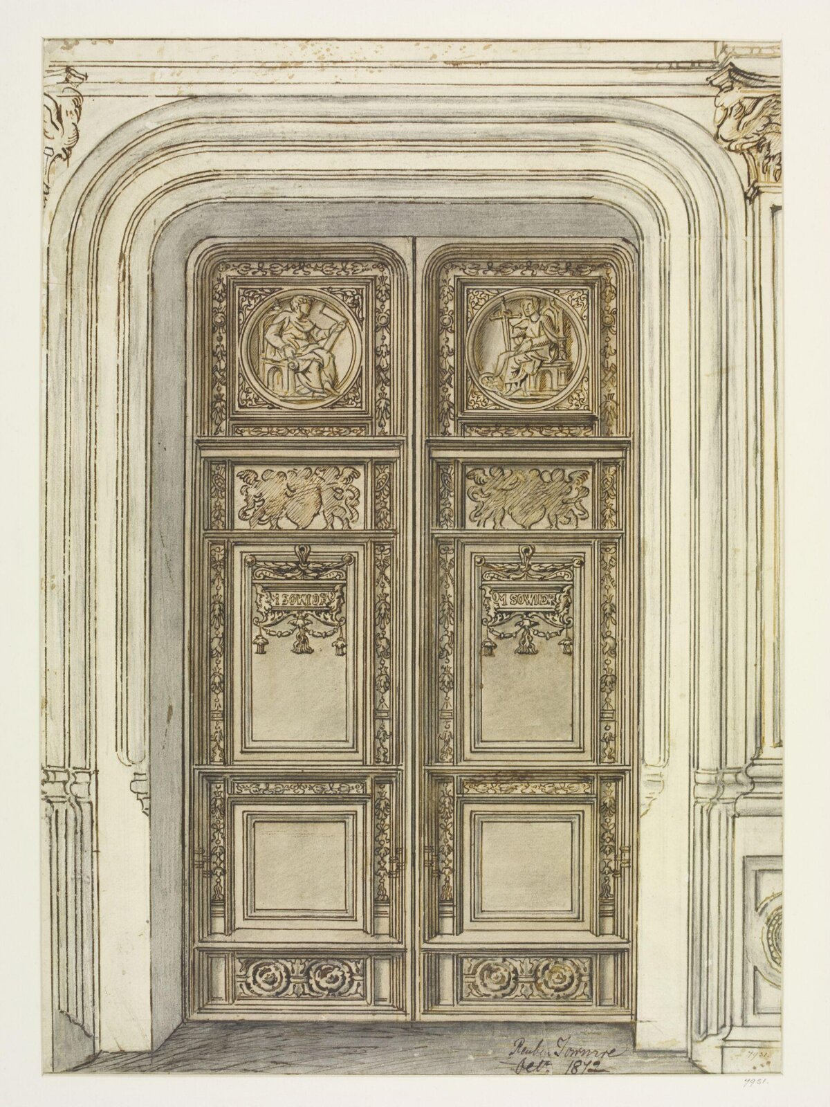 Drawing, Reuben Townroe, 1872