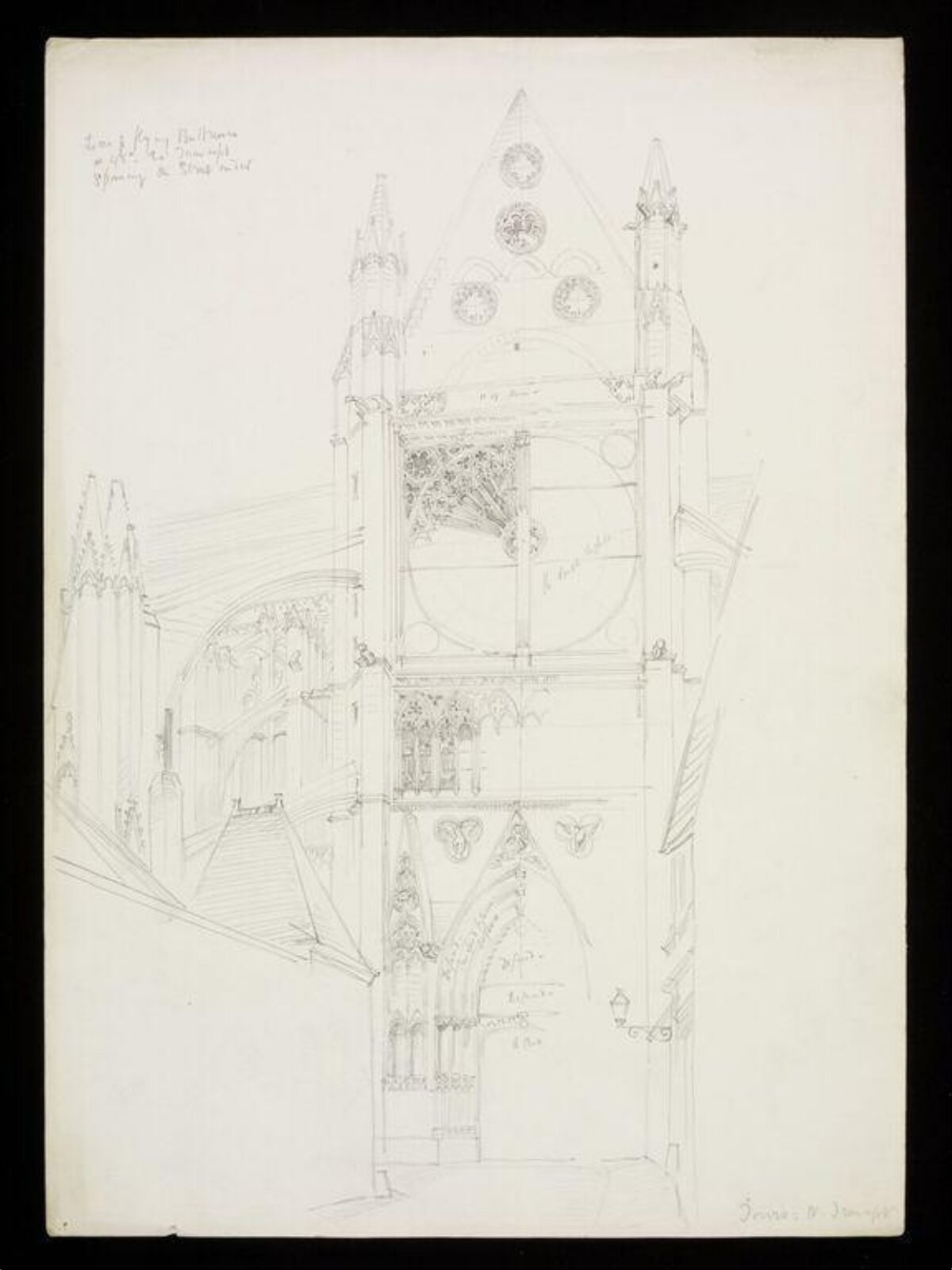 Drawing, W. R. Lethaby, late 19th-early 20th century