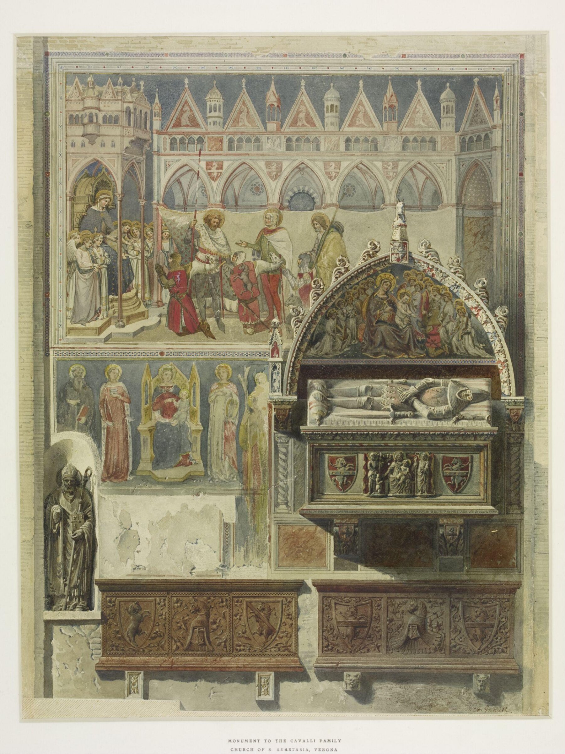 Monument to the Cavalli Family. and the Altichiero da Zevio in the Church of Sta Anastasia, Verona., Adolf Gnauth, 1860-1884