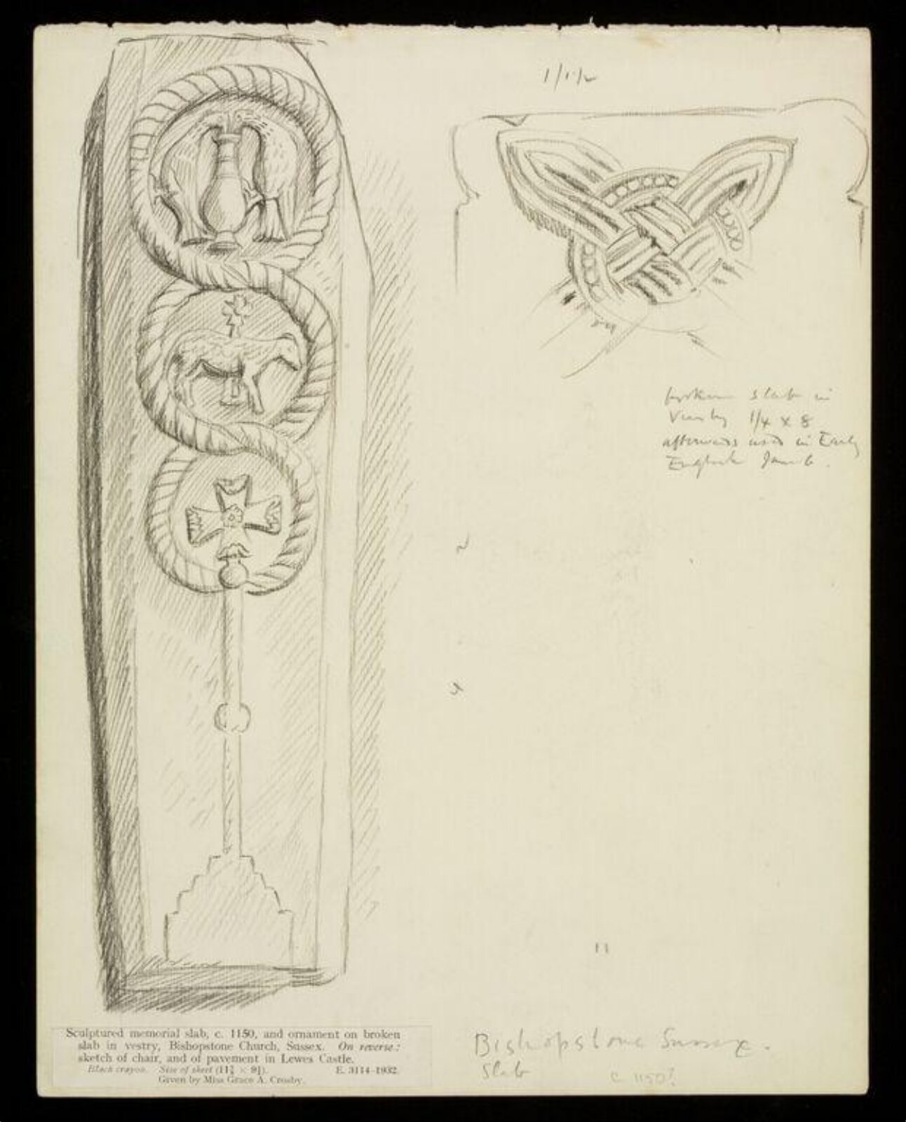 Drawing, W. R. Lethaby, late 19th-early 20th century