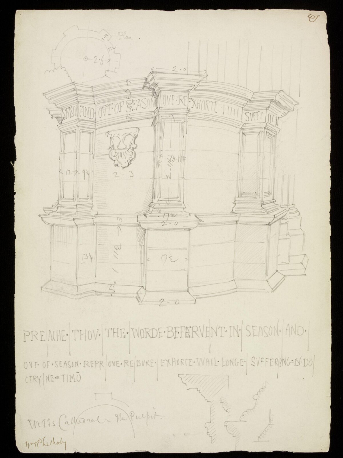 Drawing, W. R. Lethaby, late 19th-early 20th century