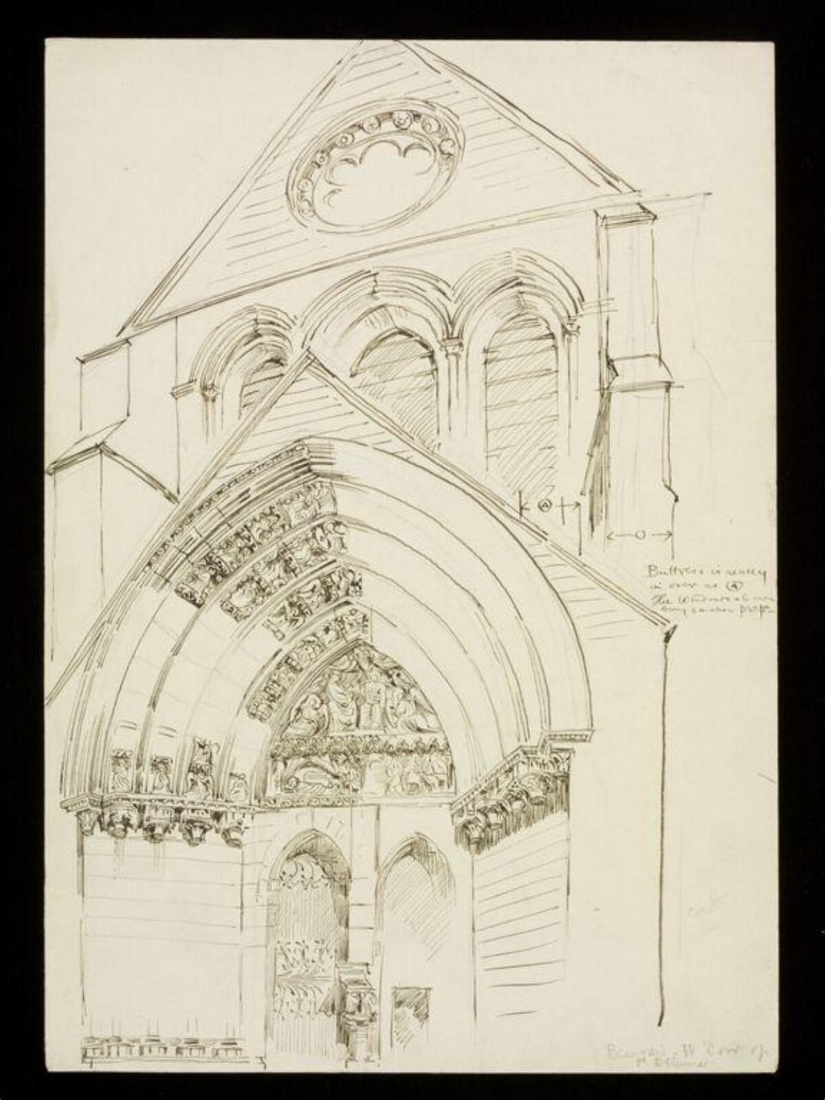 Drawing, W. R. Lethaby, late 19th-early 20th century