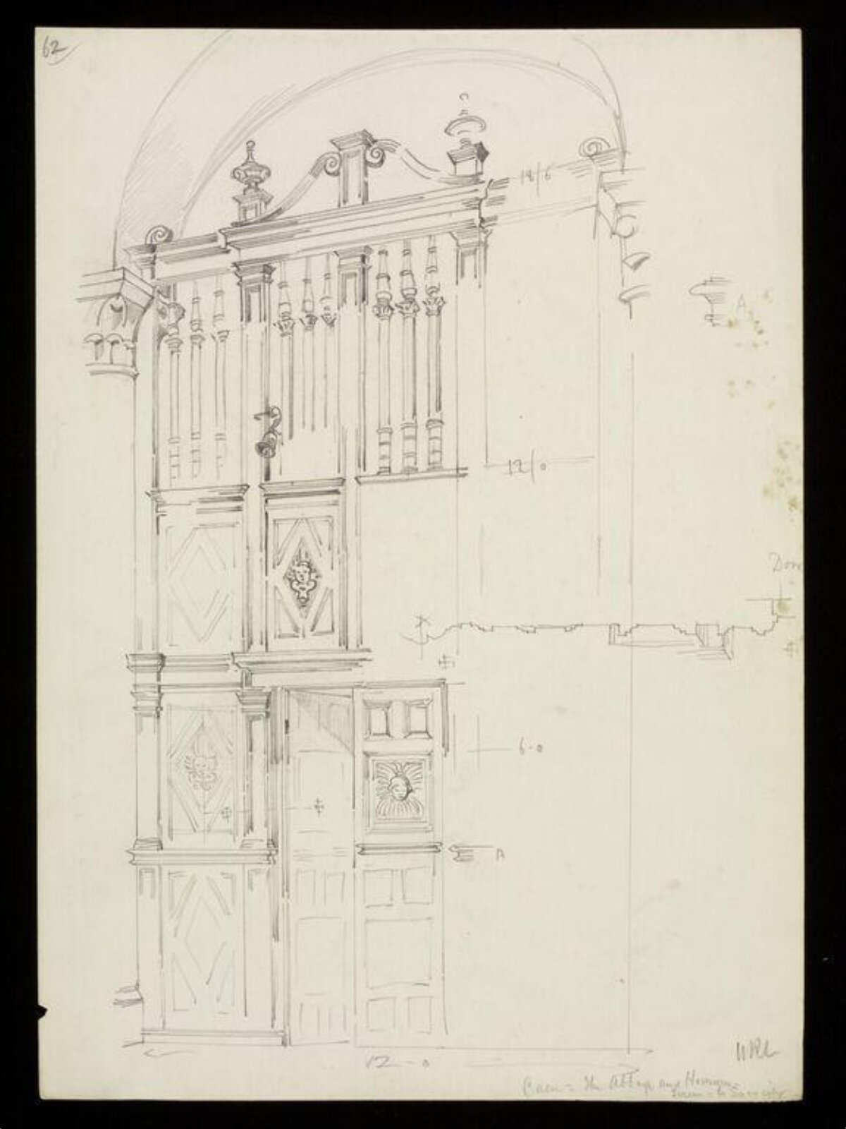 Drawing, W. R. Lethaby, late 19th-early 20th century
