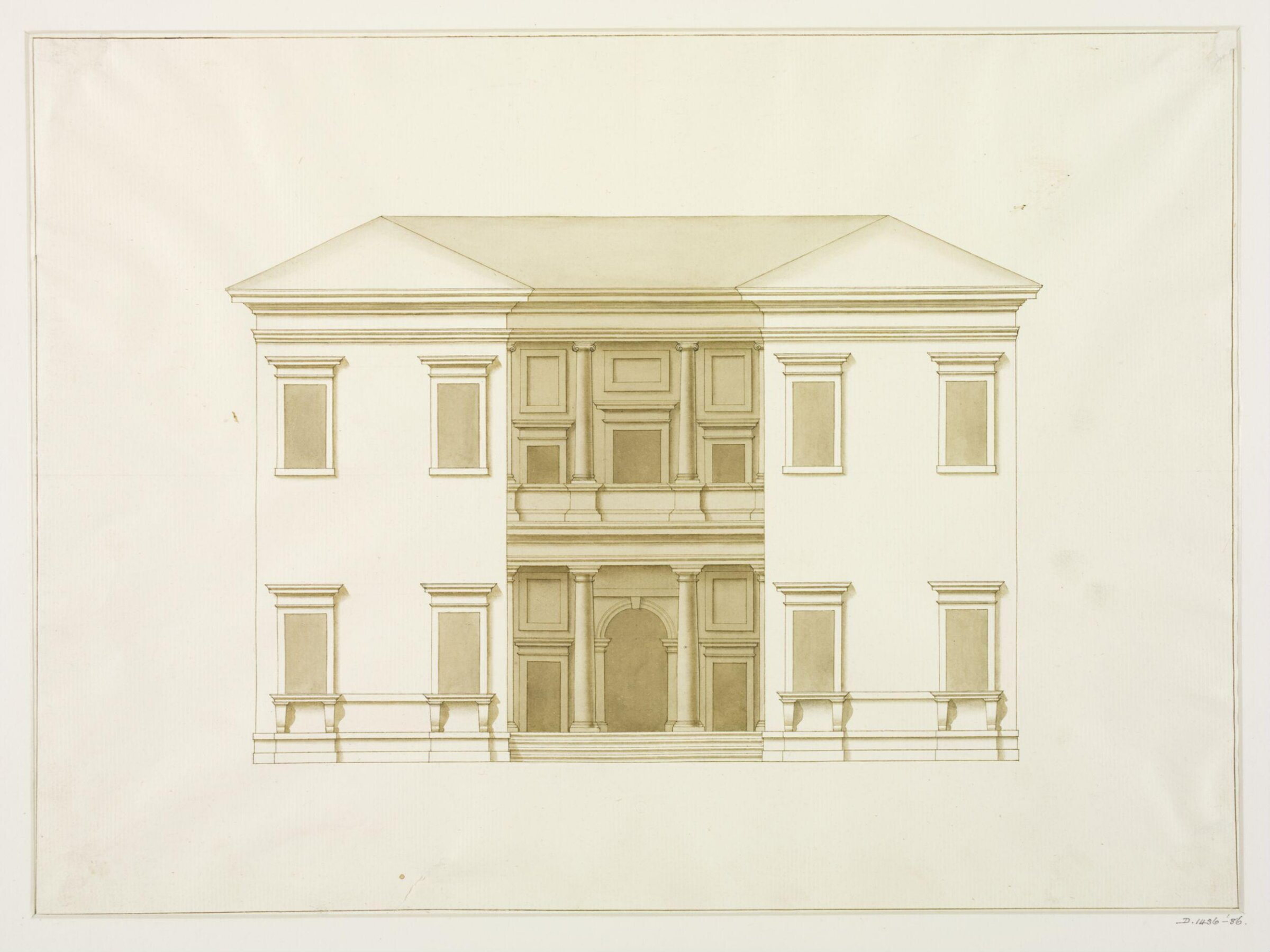 Eastern elevation of Palazzo Trevisan in Murano, Venice by Andrea Palladio, Andrea Palladio, mid 18th century