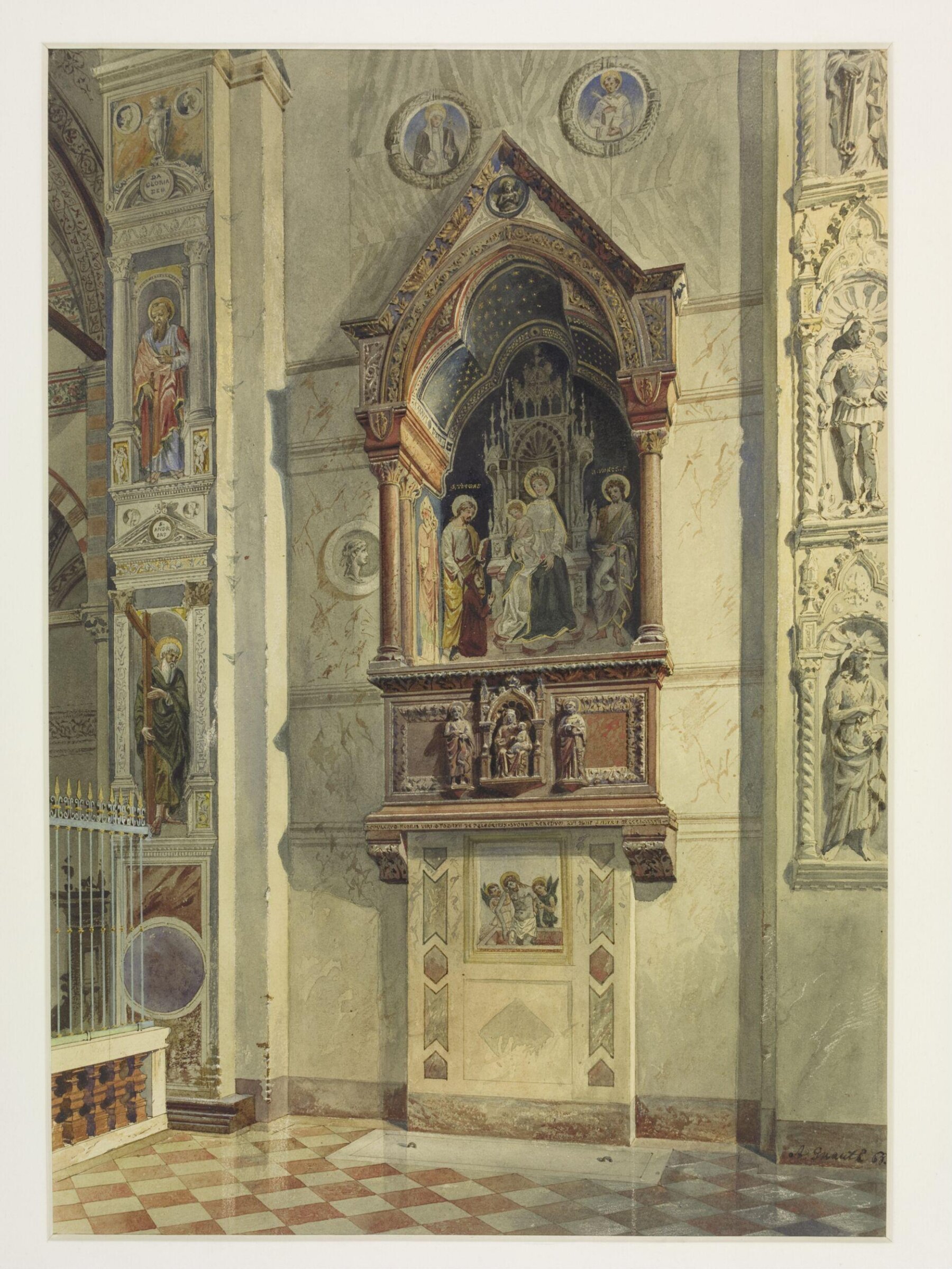 Monument to Tommaso Pellegrini, Church of Sta Anastasia, Verona., Adolf Gnauth, 1868
