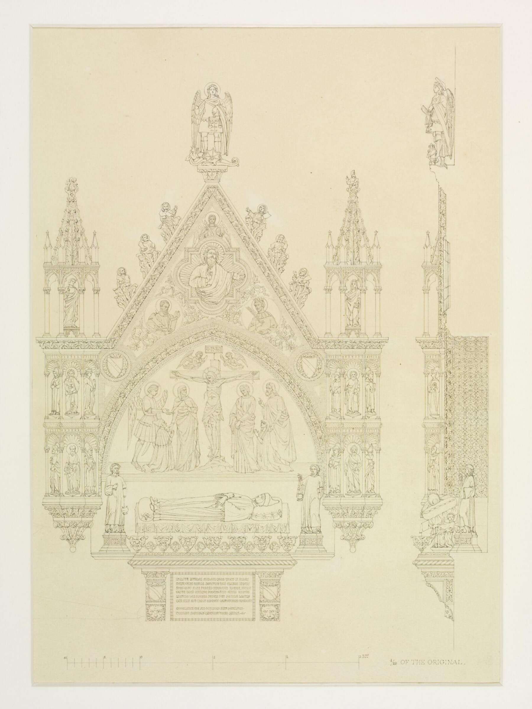 Plan and elevation of the Monument to Doge Michiel Morosini (1382) in the Church of SS Giovanni e Paolo, Venice., Adolf Gnauth, 1860-1884