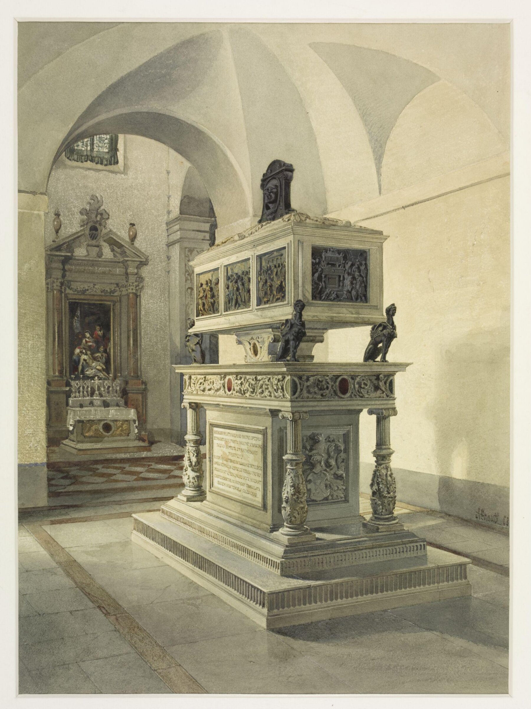 Monument to Hieronymus Turriani in the Church of S Fermo Maggiore, Verona., Adolf Gnauth, 1868