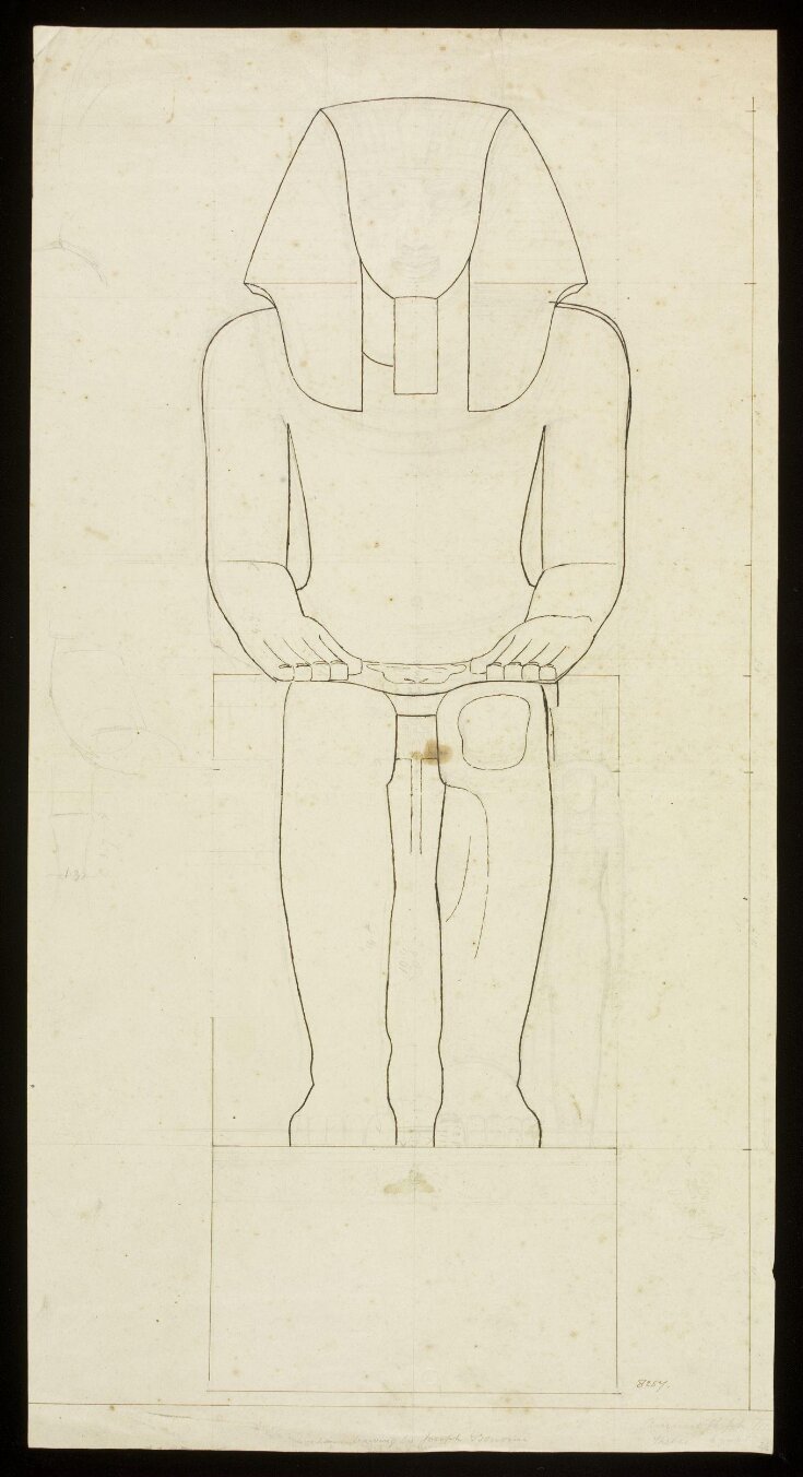 Record drawing of statue of Amanothph III, King of Egypt top image