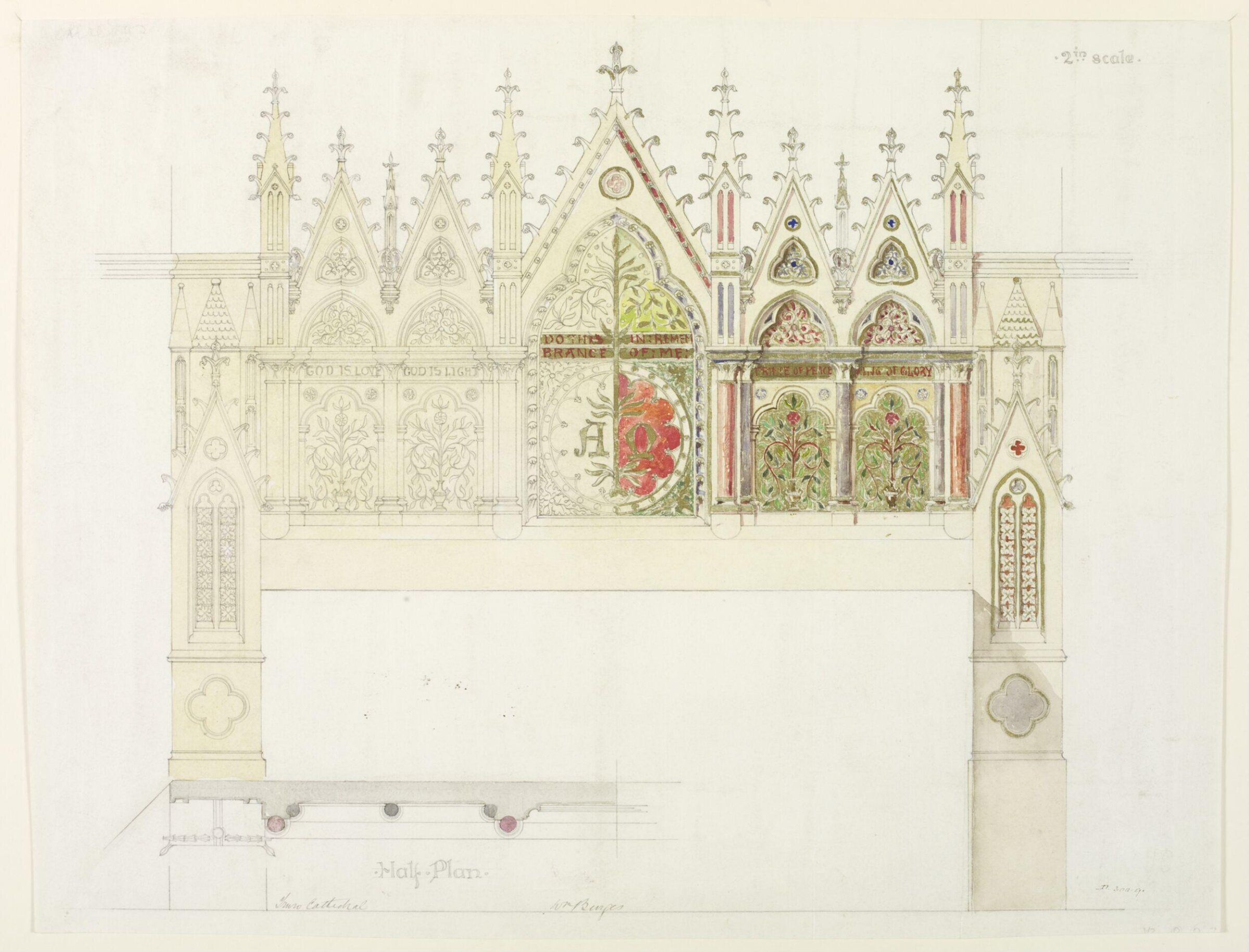 Drawing, William Burges, ca. 1878