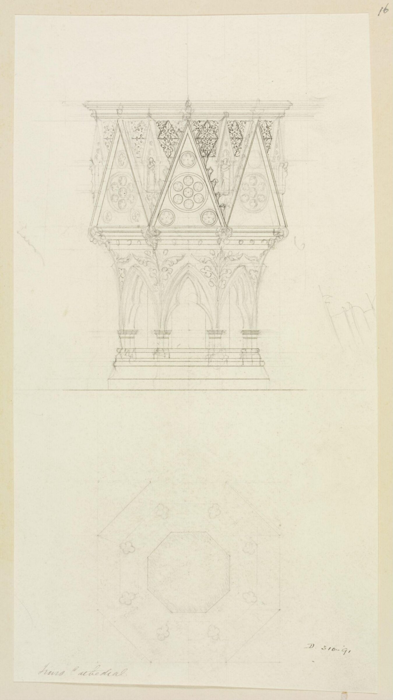 Drawing, William Burges, ca. 1878