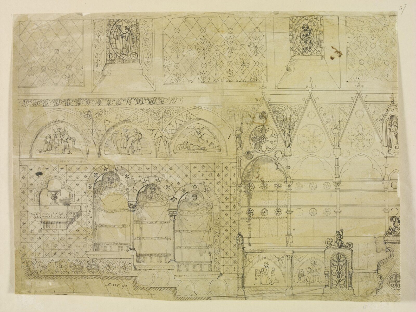 Drawing, William Burges, ca. 1878