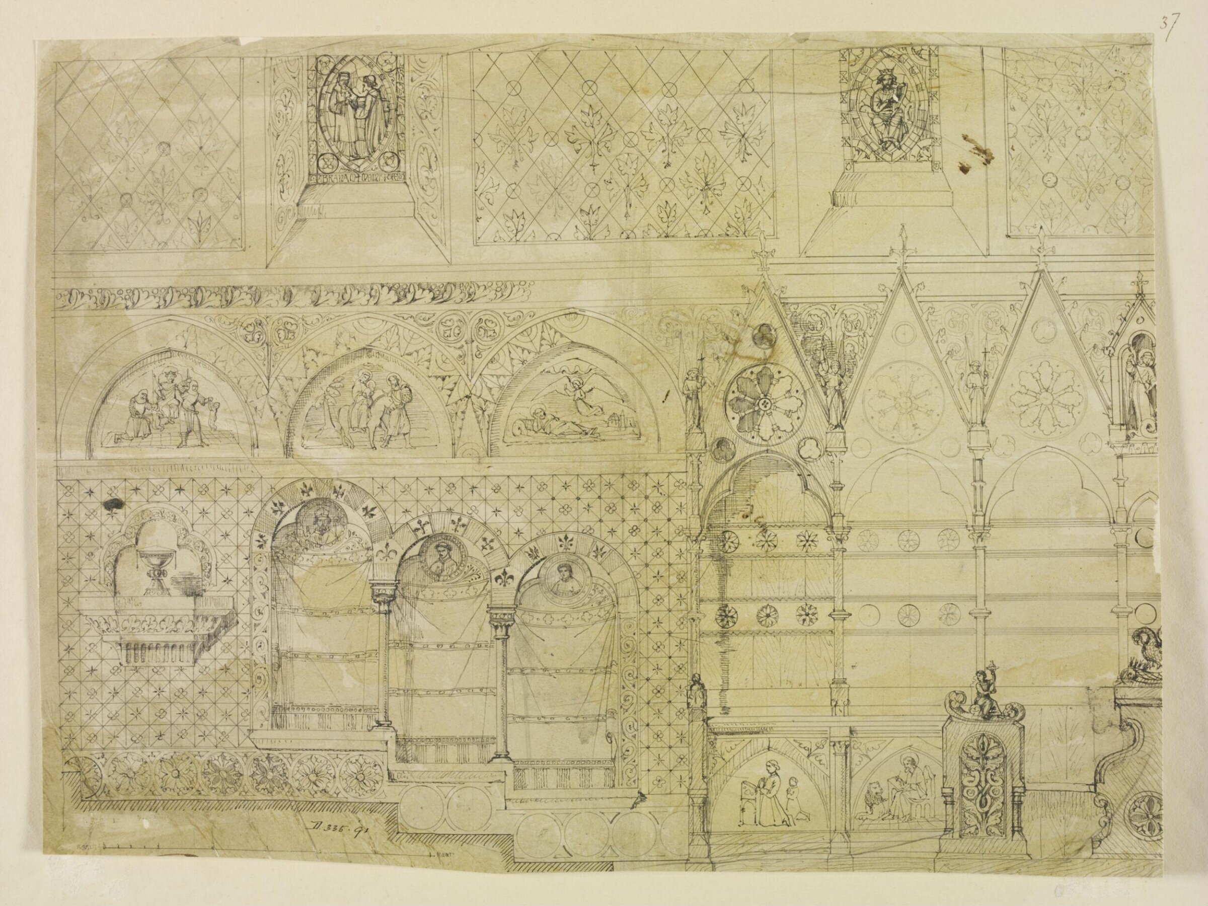 Drawing, William Burges, ca. 1878