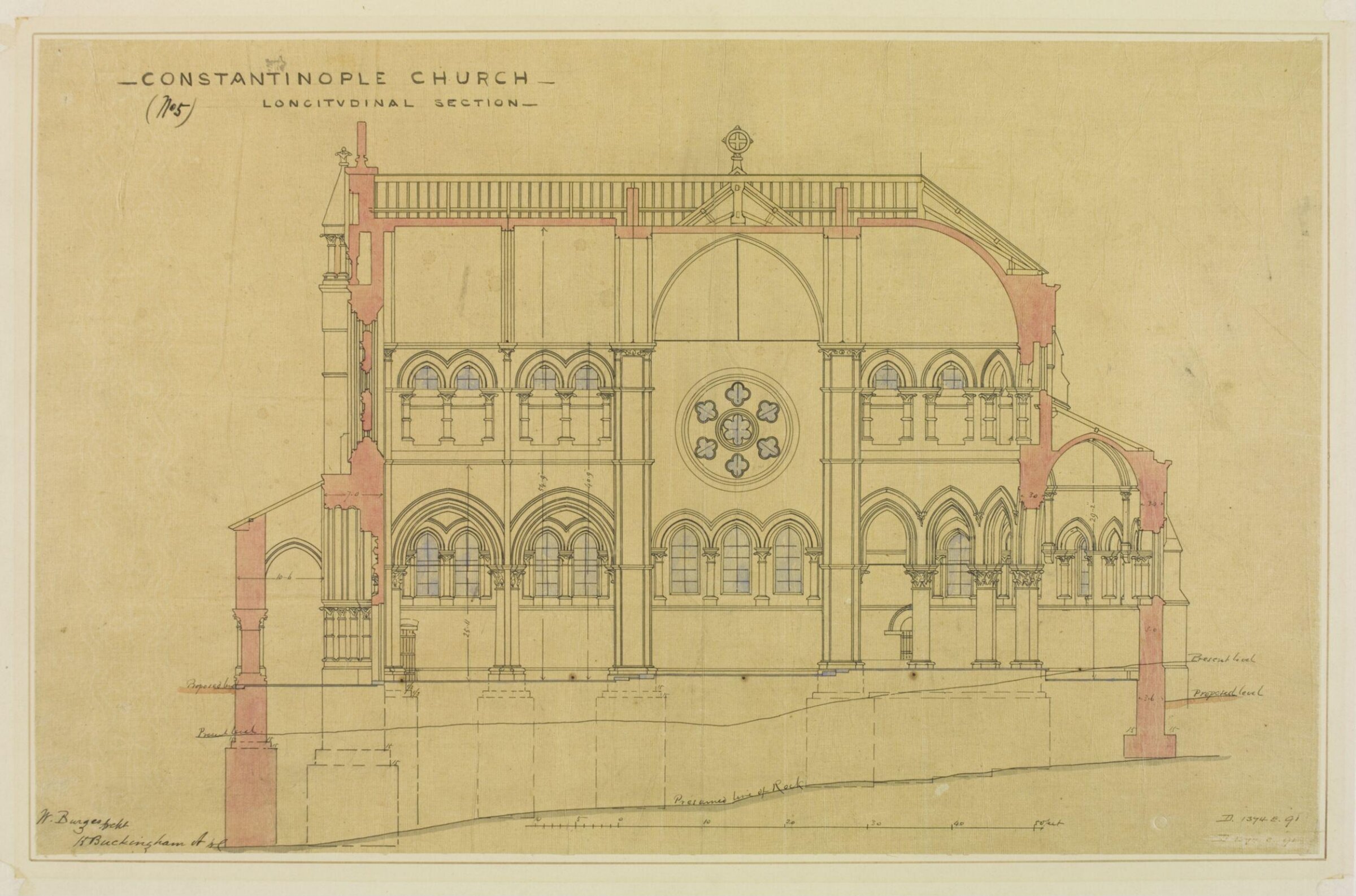 Drawing, William Burges, ca. 1856