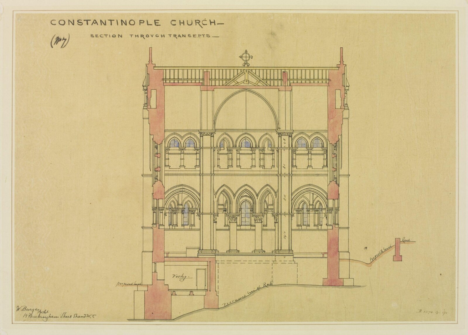 Drawing, William Burges, ca. 1856