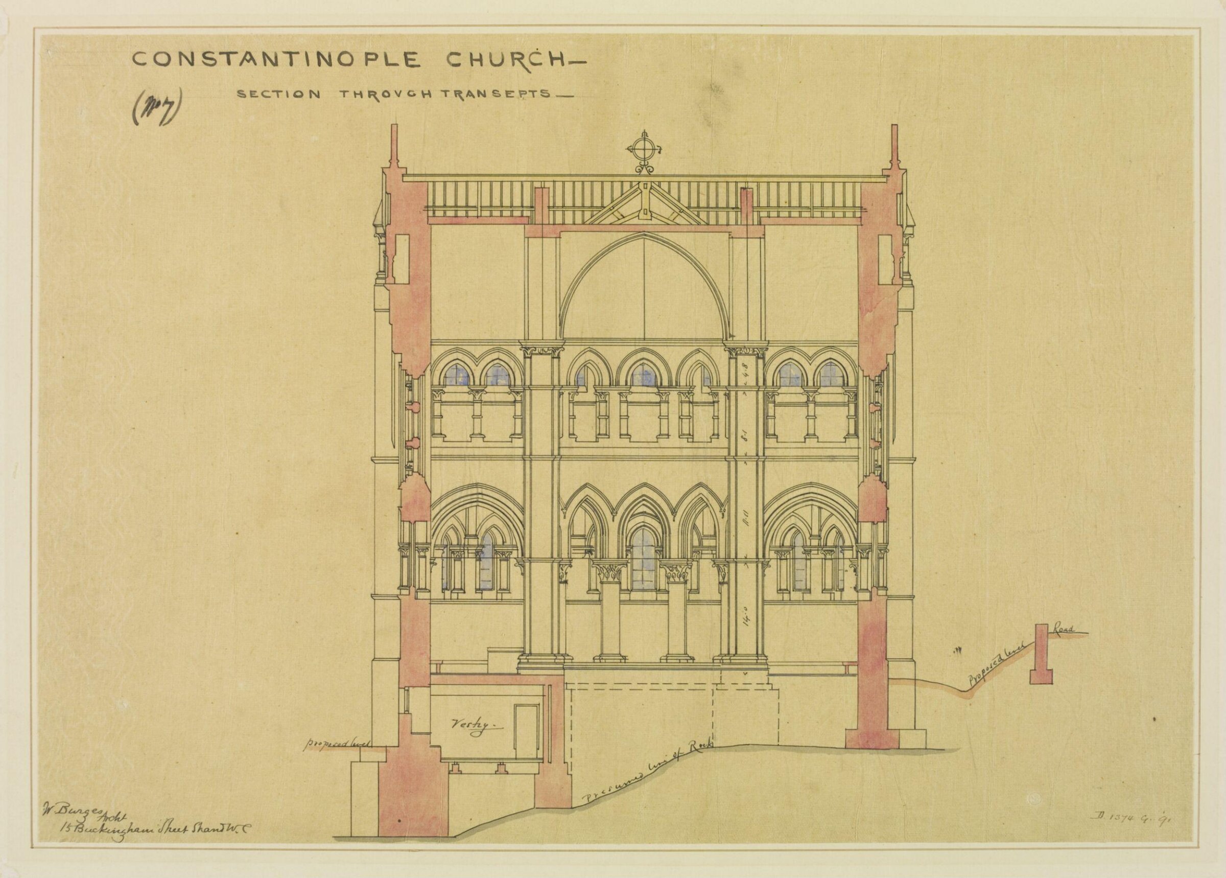 Drawing, William Burges, ca. 1856