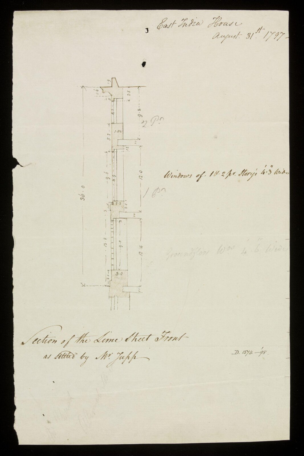 Drawing, Richard Jupp, August 31st 1797