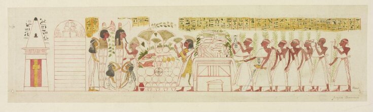 Record drawing of Egyptian mural decoration