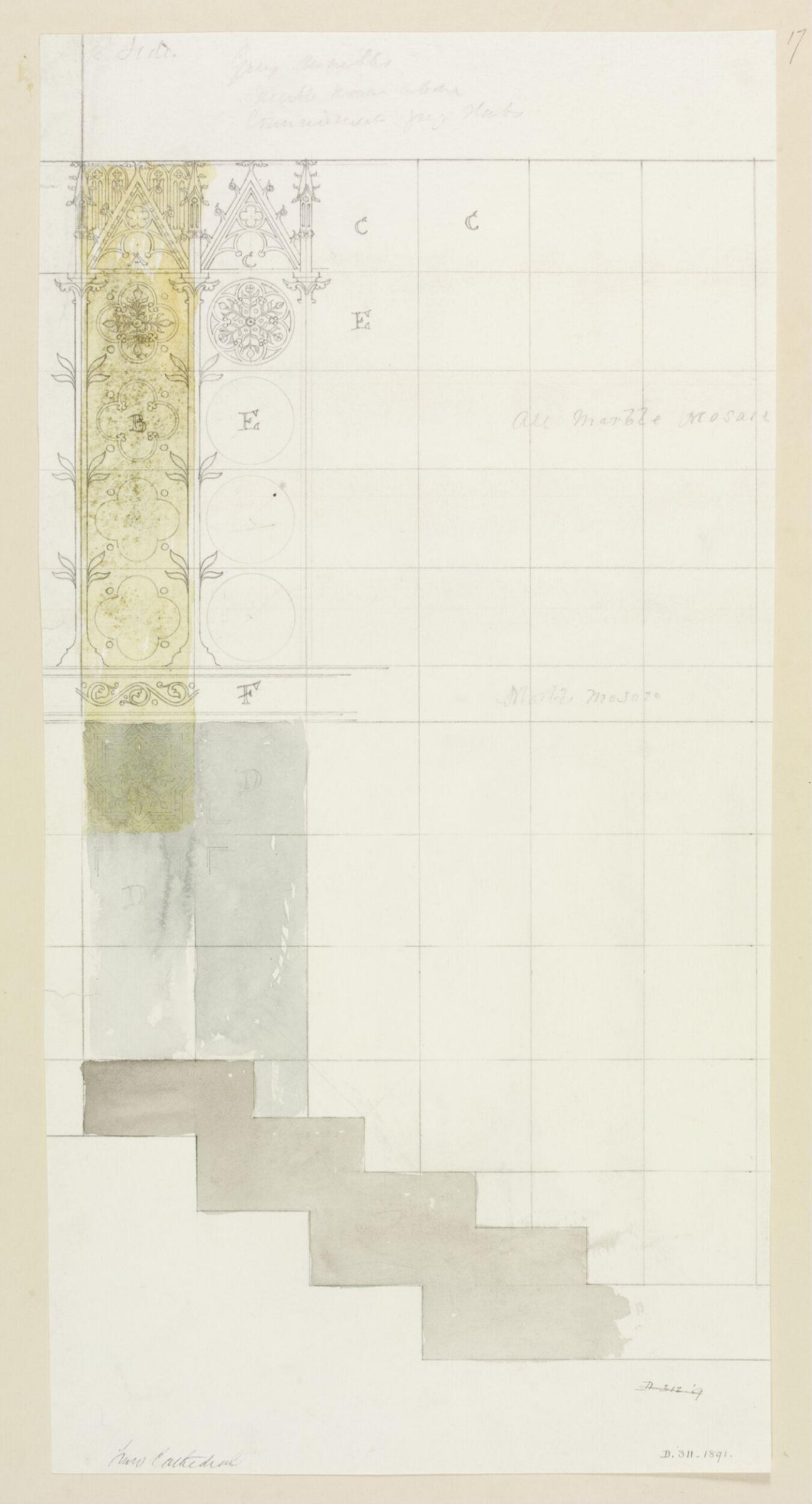 Drawing, William Burges, ca. 1878