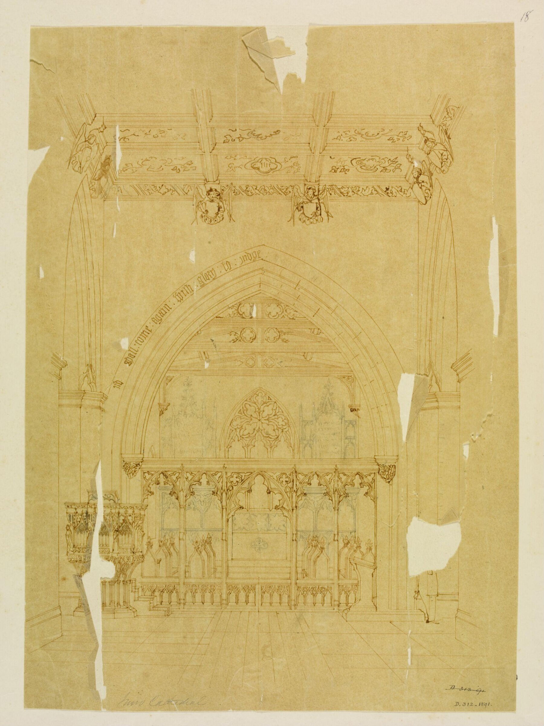 Drawing, William Burges, ca. 1878