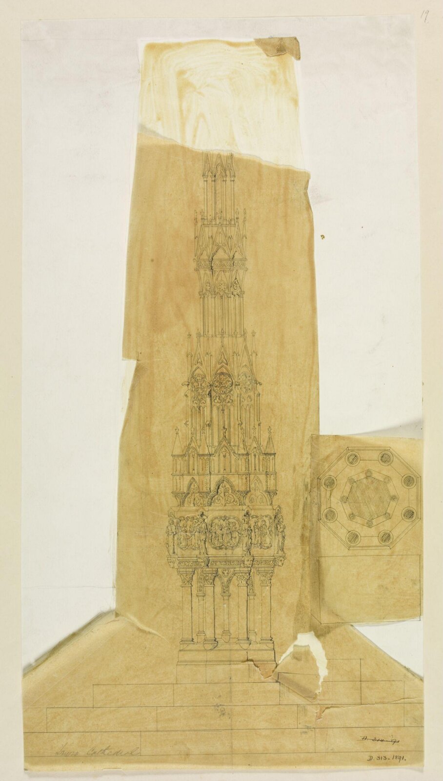 Drawing, William Burges, ca. 1878