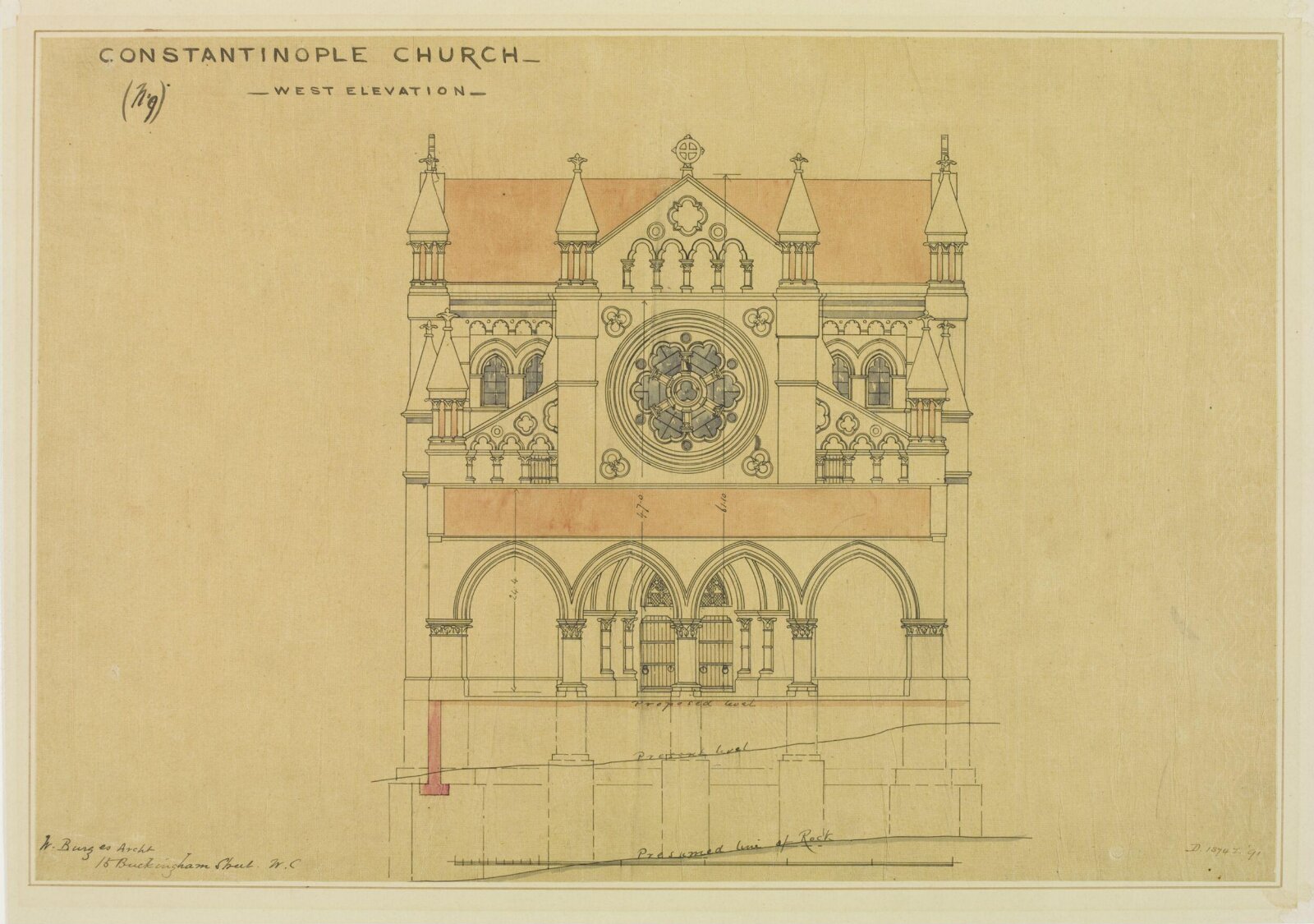 Drawing, William Burges, ca. 1856