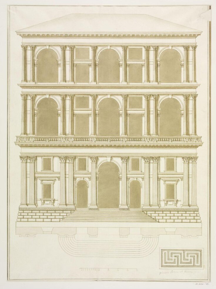 Elevation and detail of Palazzo Grimani a San Luca, Venice top image