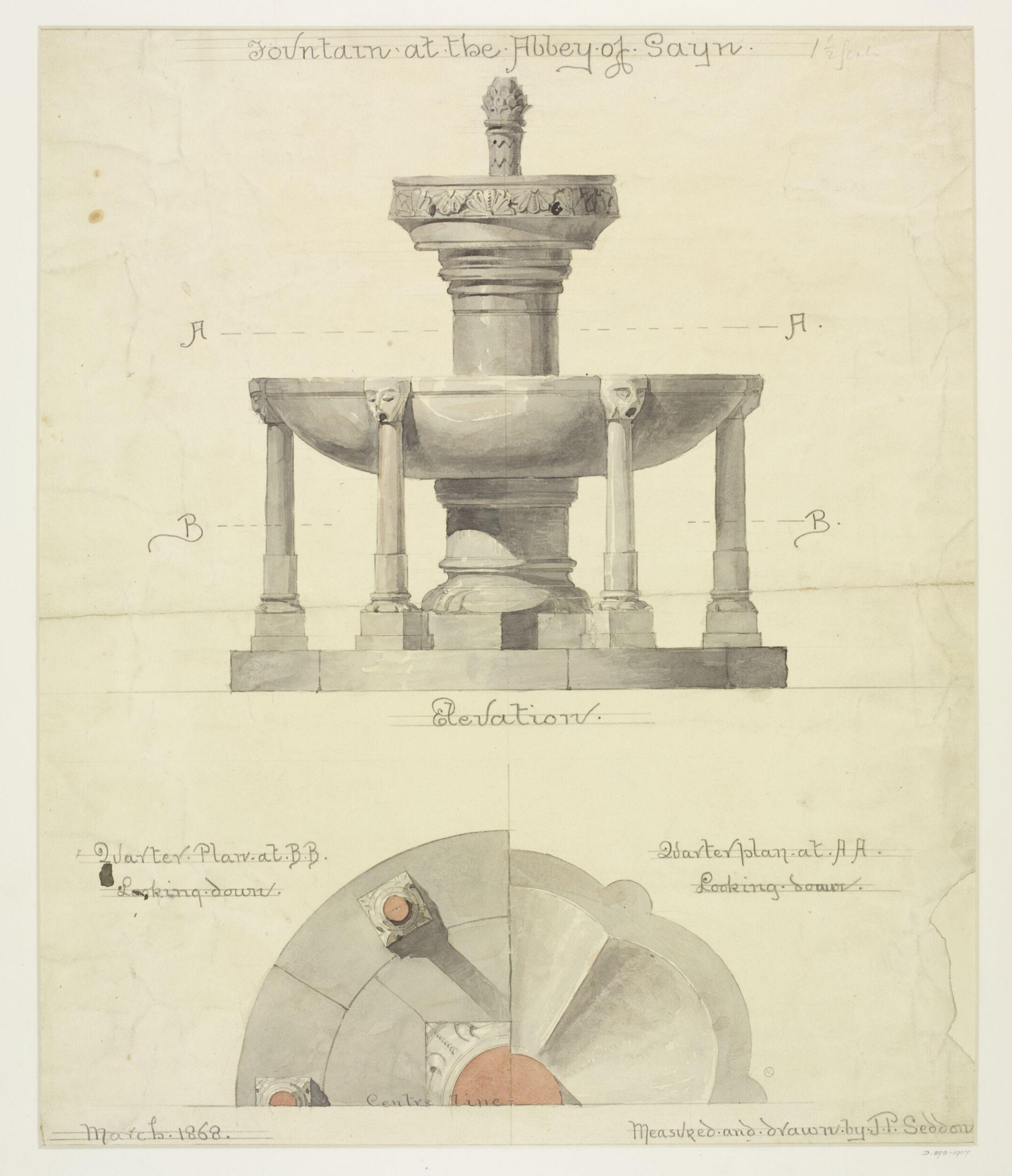 Drawing, John Pollard Seddon, March 1868