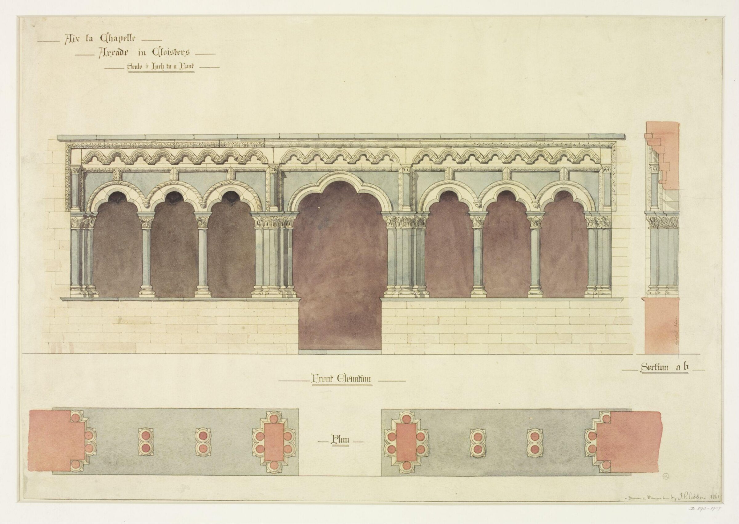 Drawing, John Pollard Seddon, 1861