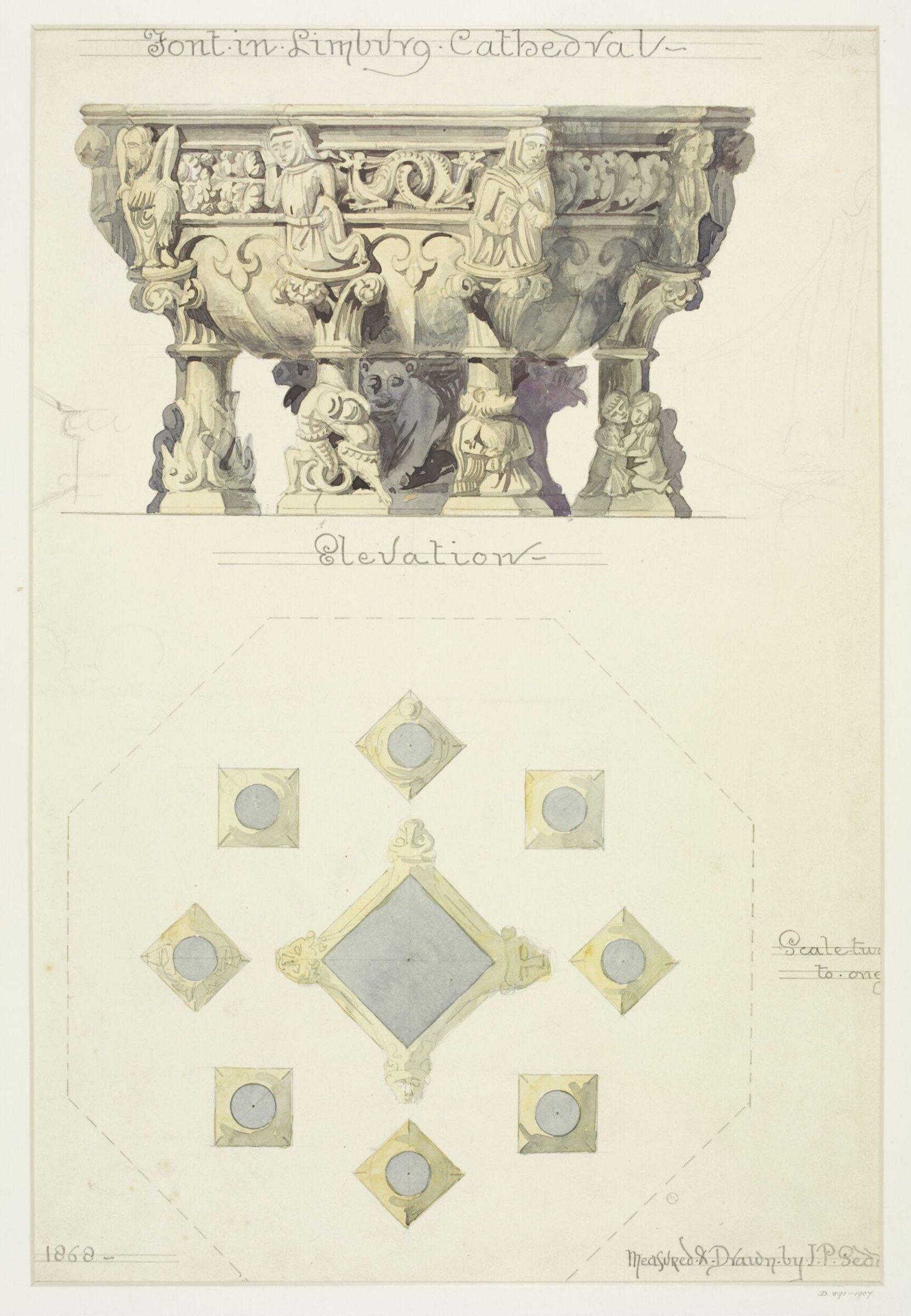 Drawing, John Pollard Seddon, 1868