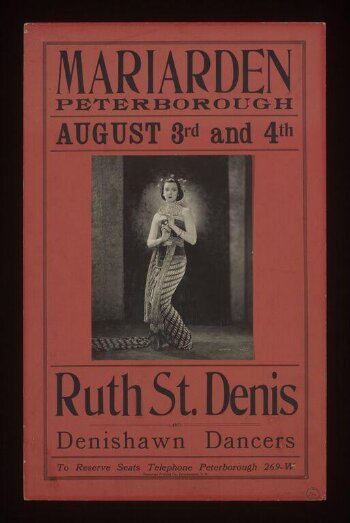 Poster advertising Ruth St. Denis and the Denishawn Dancers, 1923